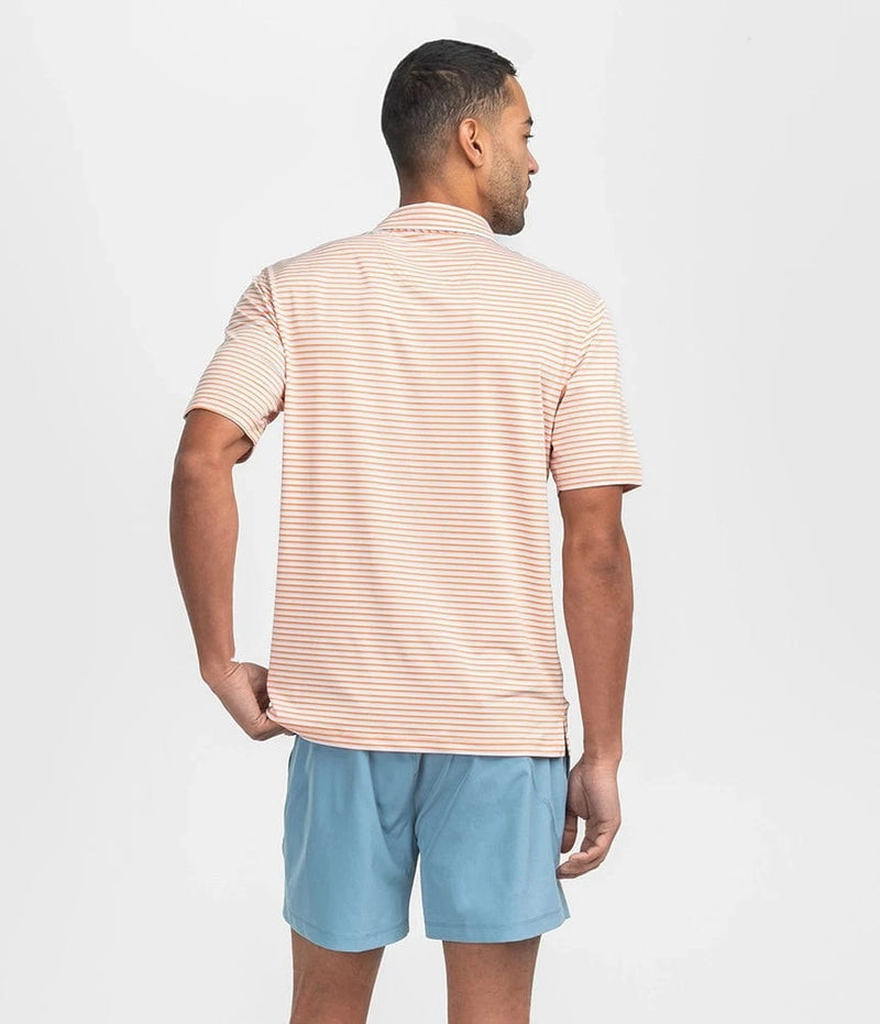 SSCO Men’s Bluffton Stripe Performance Polo - Cantaloupe