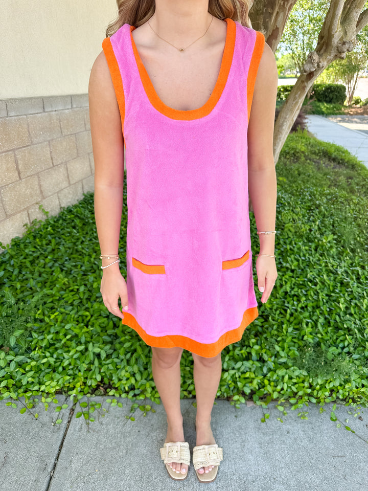 Francine Dress - Pink & Orange