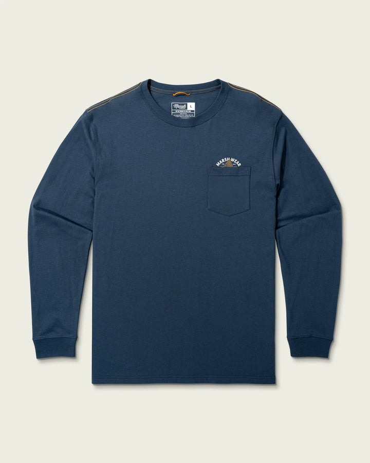 Marsh Wear Men’s Tailing Tide L/S Pocket T-Shirt - Dark Denim