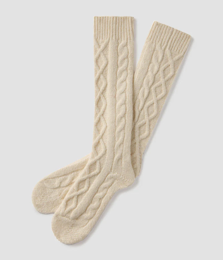 SSCO Women’s Cable Knit Socks - Parchment