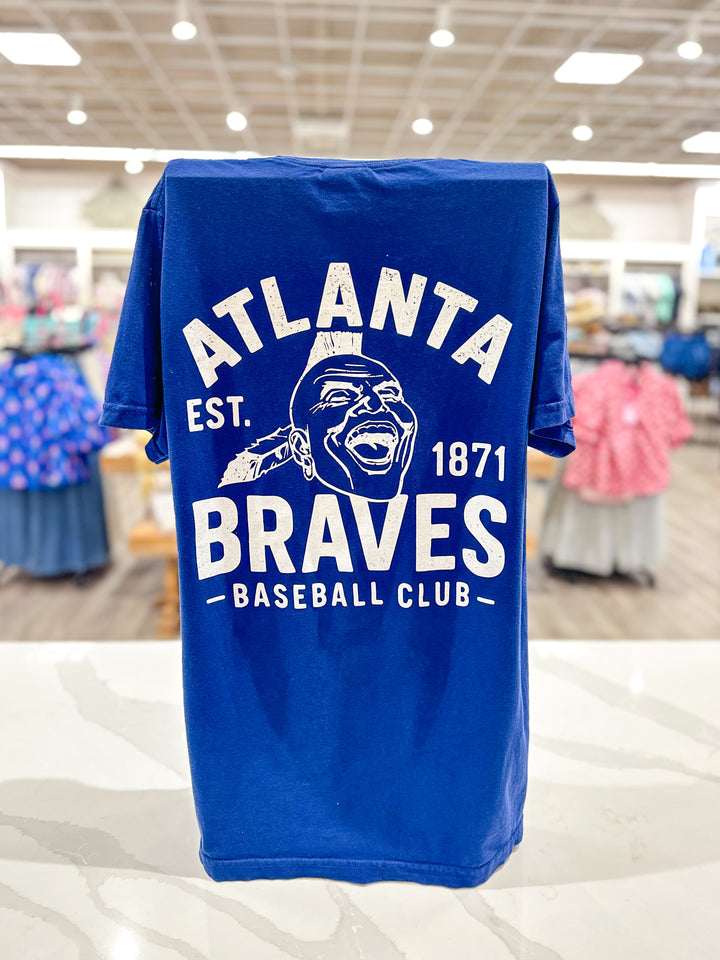 CB Braves Baseball Club S/S Pocket T-Shirt - Navy