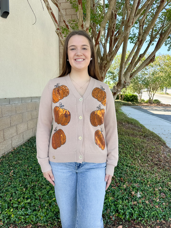 Simply Southern Sequin Cardigan - Pumpkins