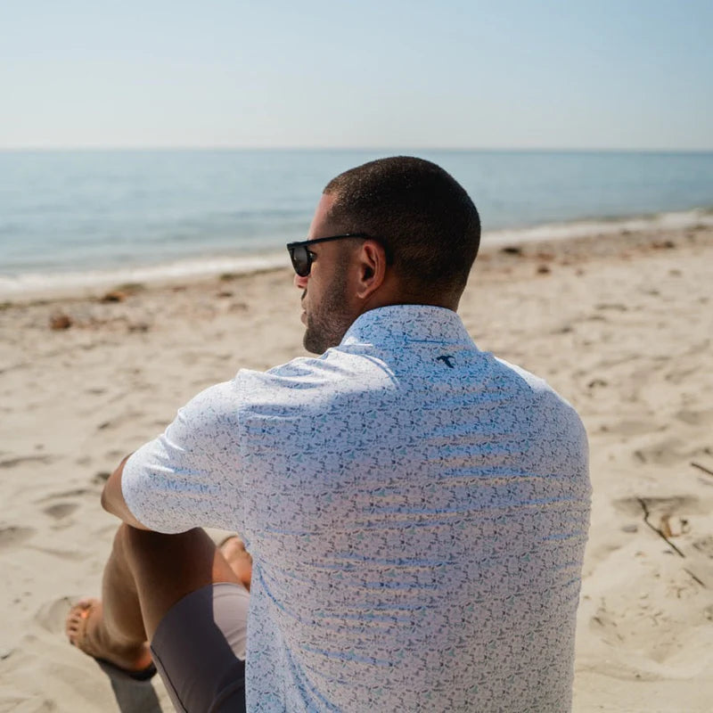 Genteal S26 Offshore Printed Performance Polo - High Tide