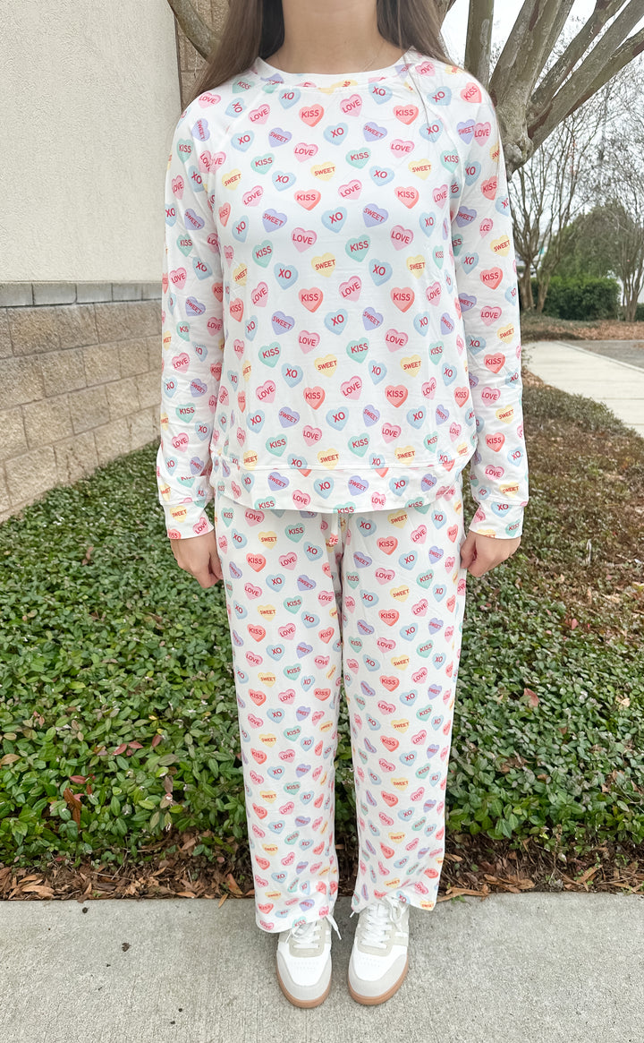 MS Annie PJ Pant Set - Candy Hearts