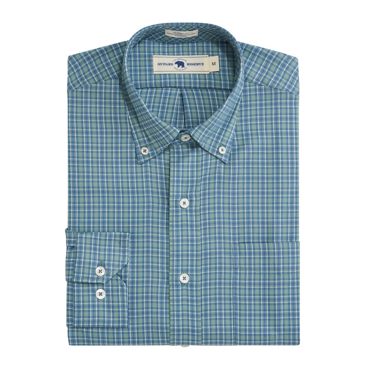 Onward Reserve Dock Classic Fit Brushed Performance Twill Button Down - Surf