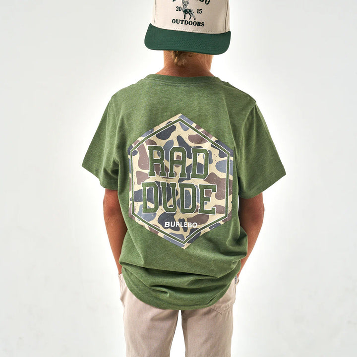 Burlebo Youth Rad Dude S/S T-Shirt - Heather Olive