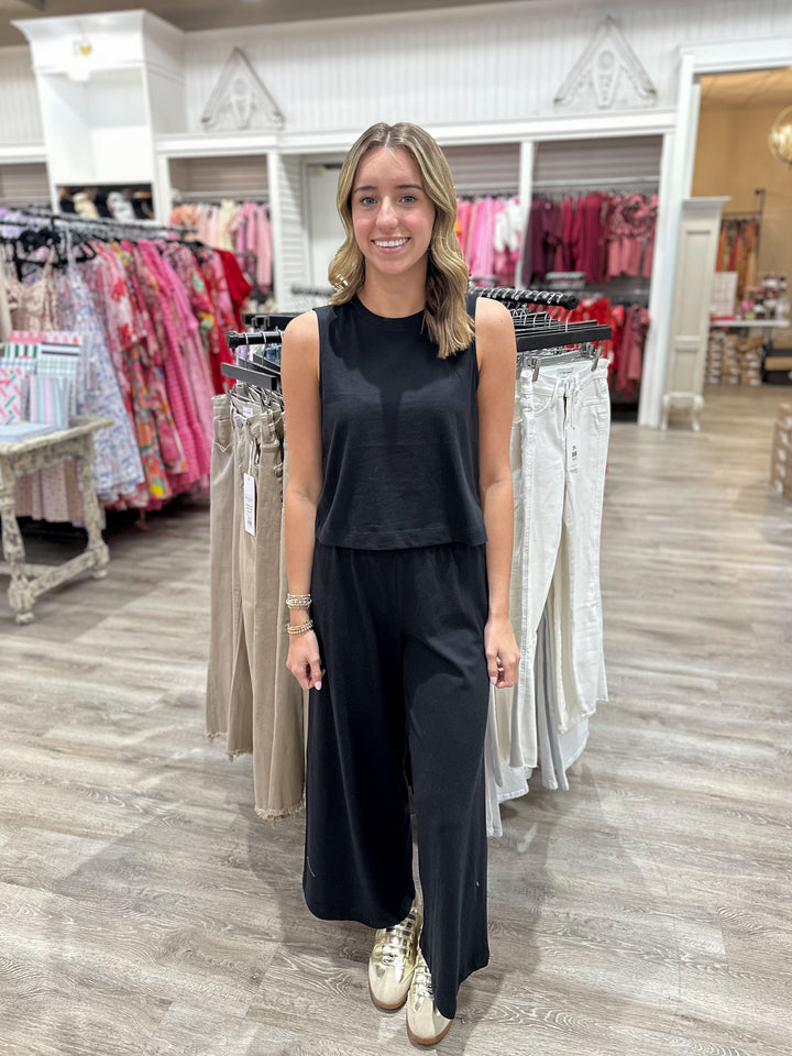 Sloane Jersey Muscle Tank - True Black