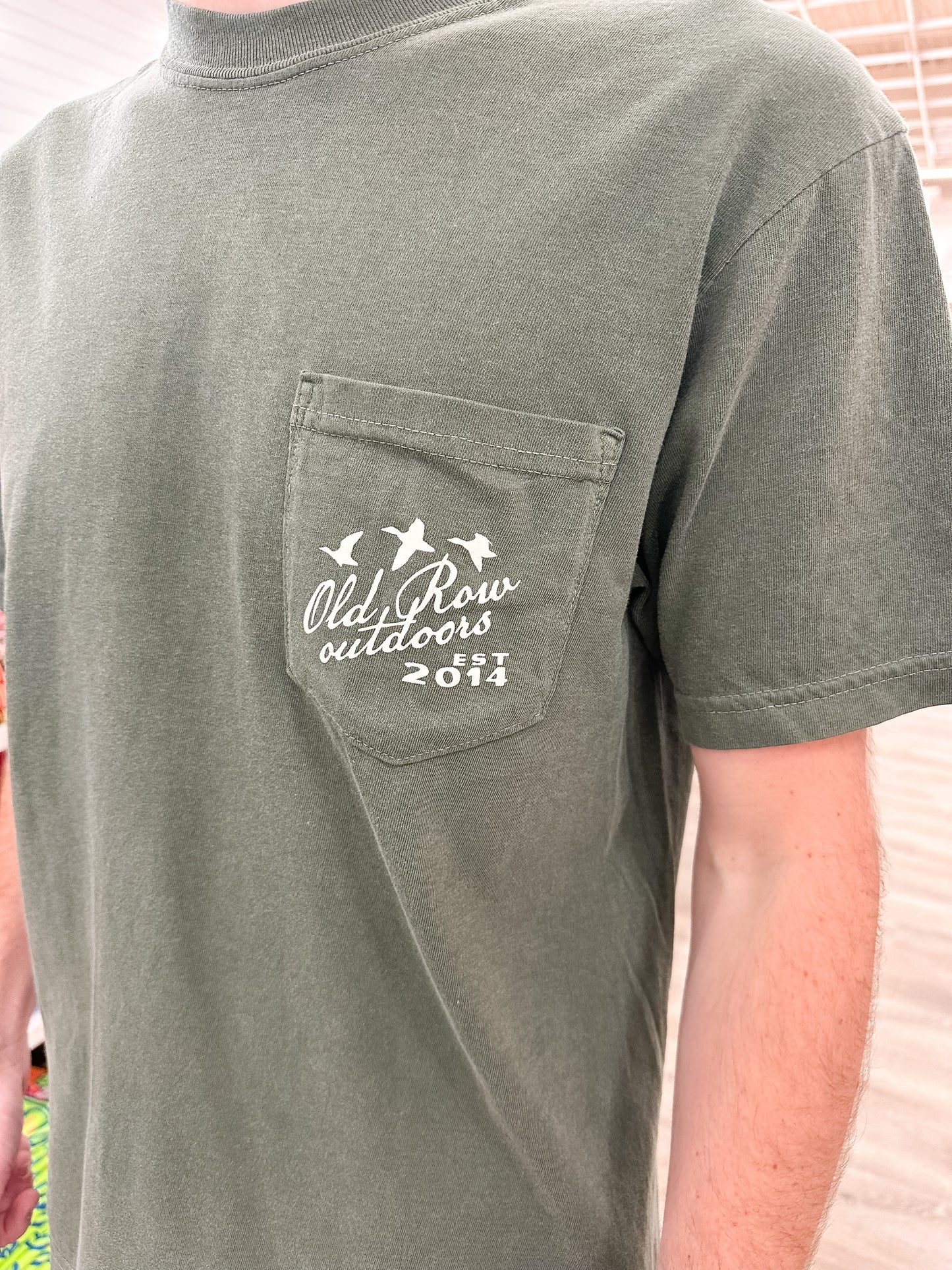 Old Row The Five Ducks S/S Pocket T-Shirt - Moss Green