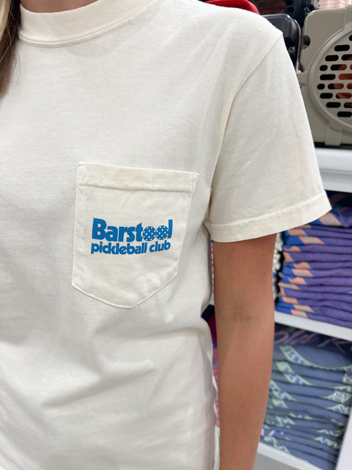 Barstool Retro Pickleball Club S/S Pocket T-Shirt - Ivory