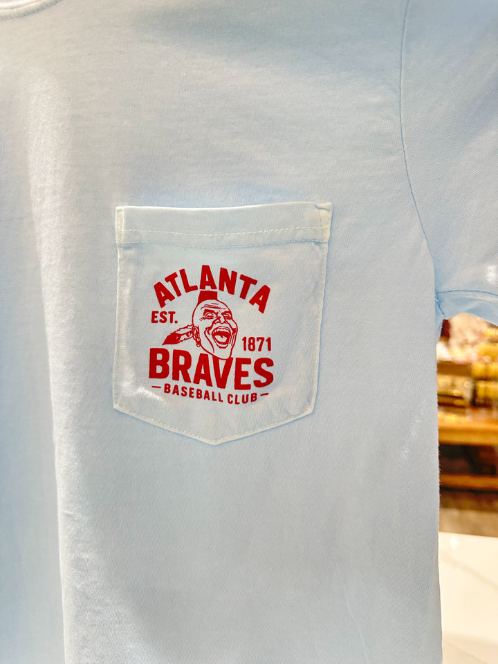 CB Braves Baseball Club S/S Pocket T-Shirt - Baby Blue