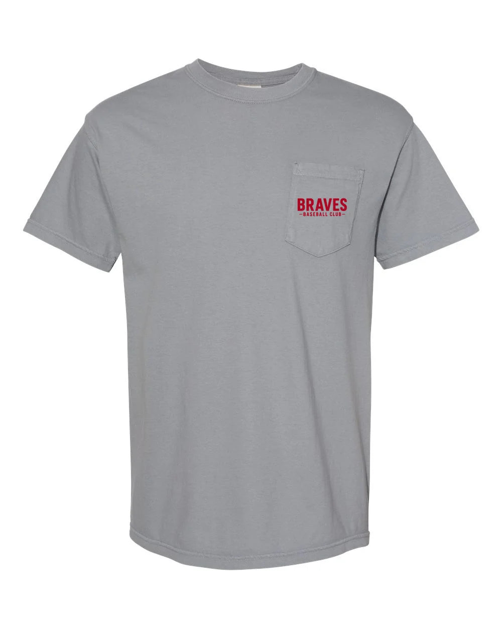 CB Braves Baseball Club Pocket T-Shirt - Grey