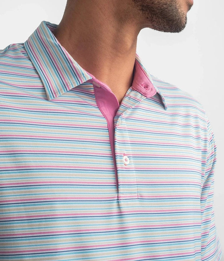 SSCO Men’s Sawgrass Stripe Performance Polo - Crunchberry