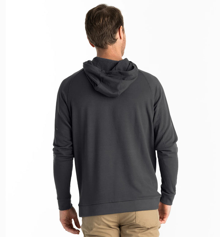FreeFly Men’s Bamboo Lightweight Fleece Hoodie - Black Sand