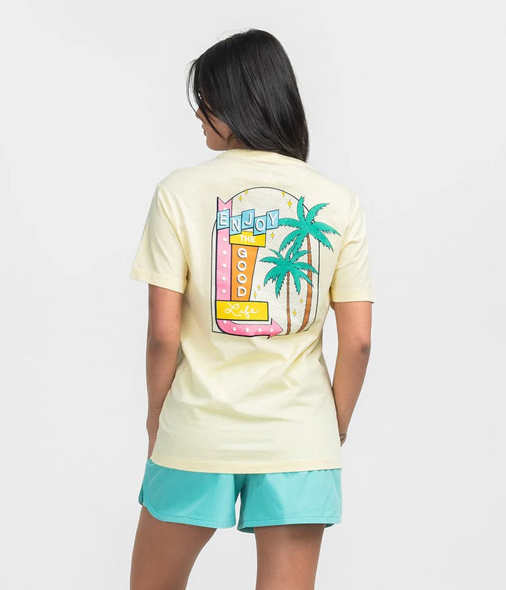 SSCO Women’s Enjoy The Good Life S/S Pocket T-Shirt - Canary