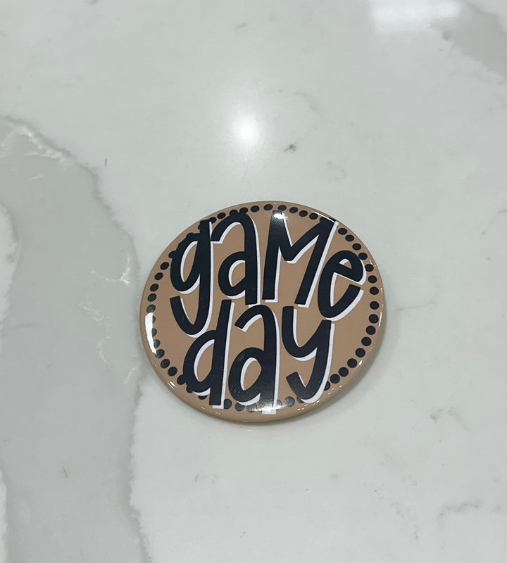 Tailgated Pins - Game Day Black & Gold - Gold Background