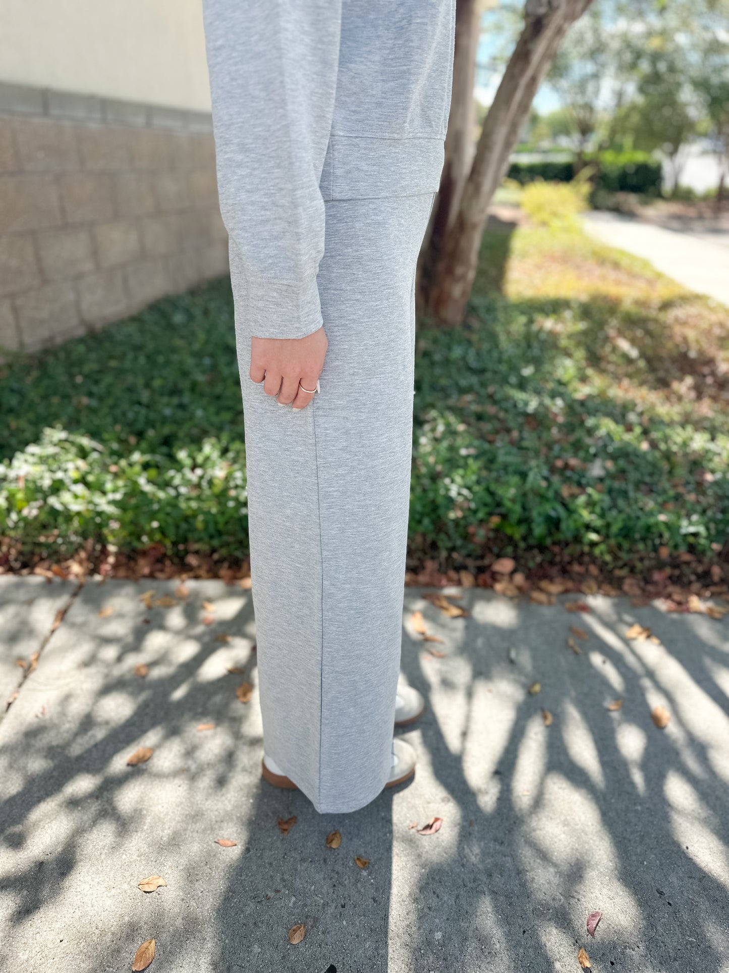 Simply Wide Leg Lounge Pant - Heather Grey