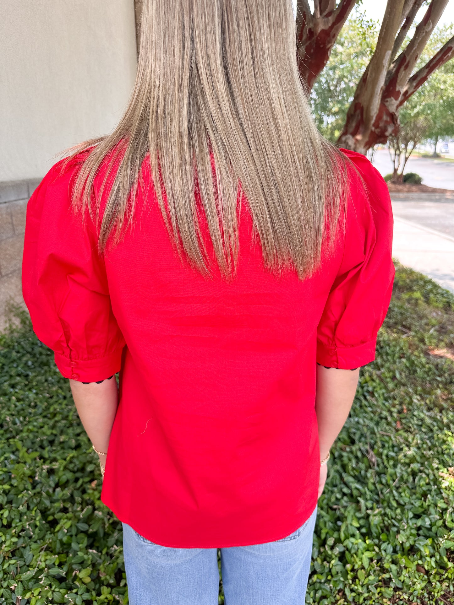Elaine Top - Red & Black
