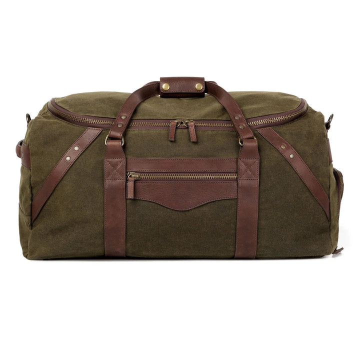 Mission Mercantile Campaign Waxed Canvas Large Duffle Bag - Smoke Forest