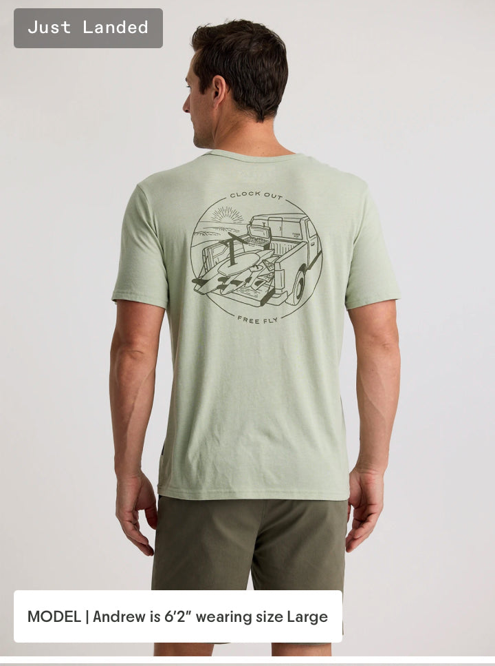 Free Fly Men’s Quiver Pocket Tee - Heather Desert Sage
