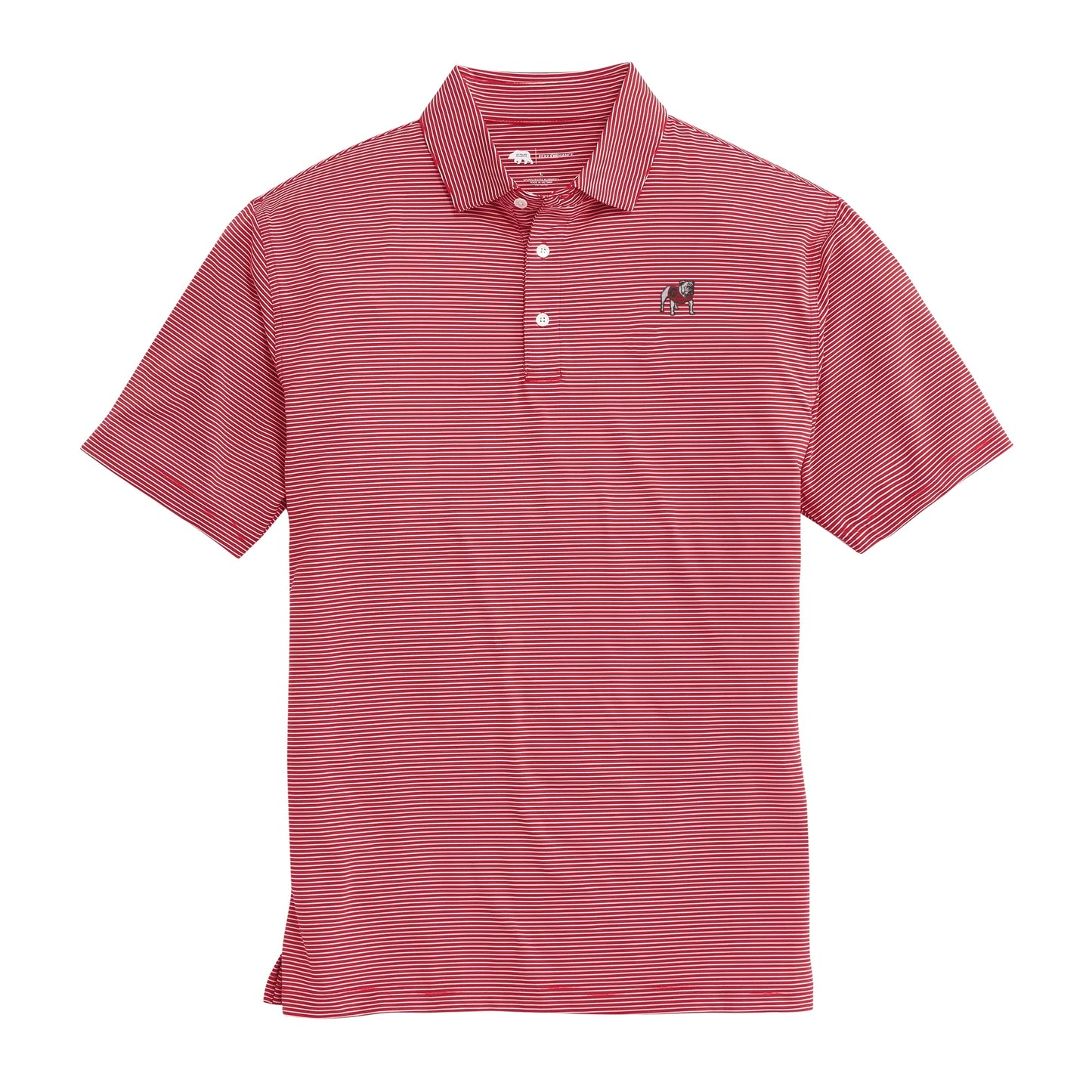 Onward Reserve UGA Birdie Stripe Standing Bulldog Polo - Red/White