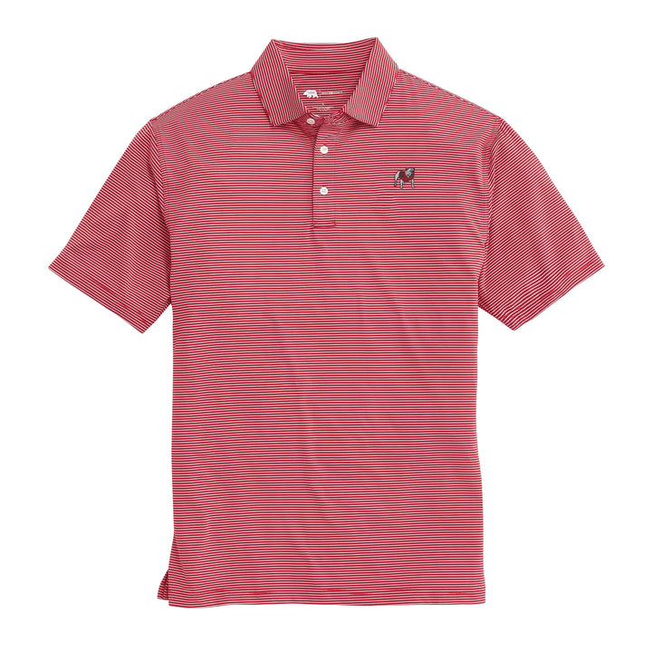 Onward Reserve UGA Birdie Stripe Standing Bulldog Polo - Red/White