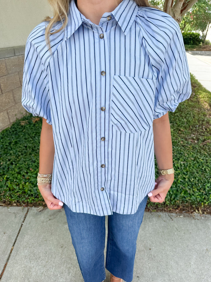 Gloria Pinstripe Top