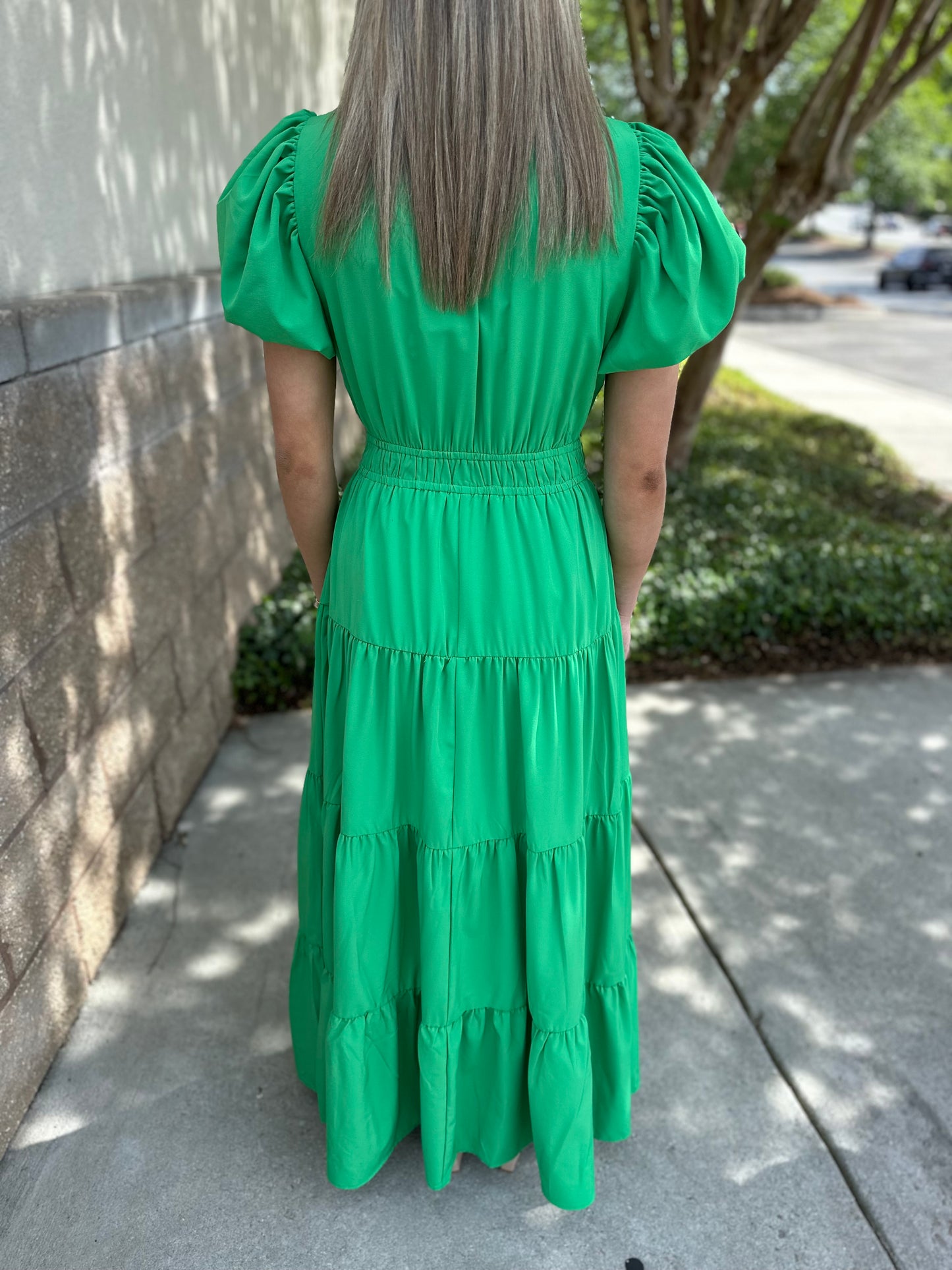 Jade Tiered Puff Sleeve Maxi