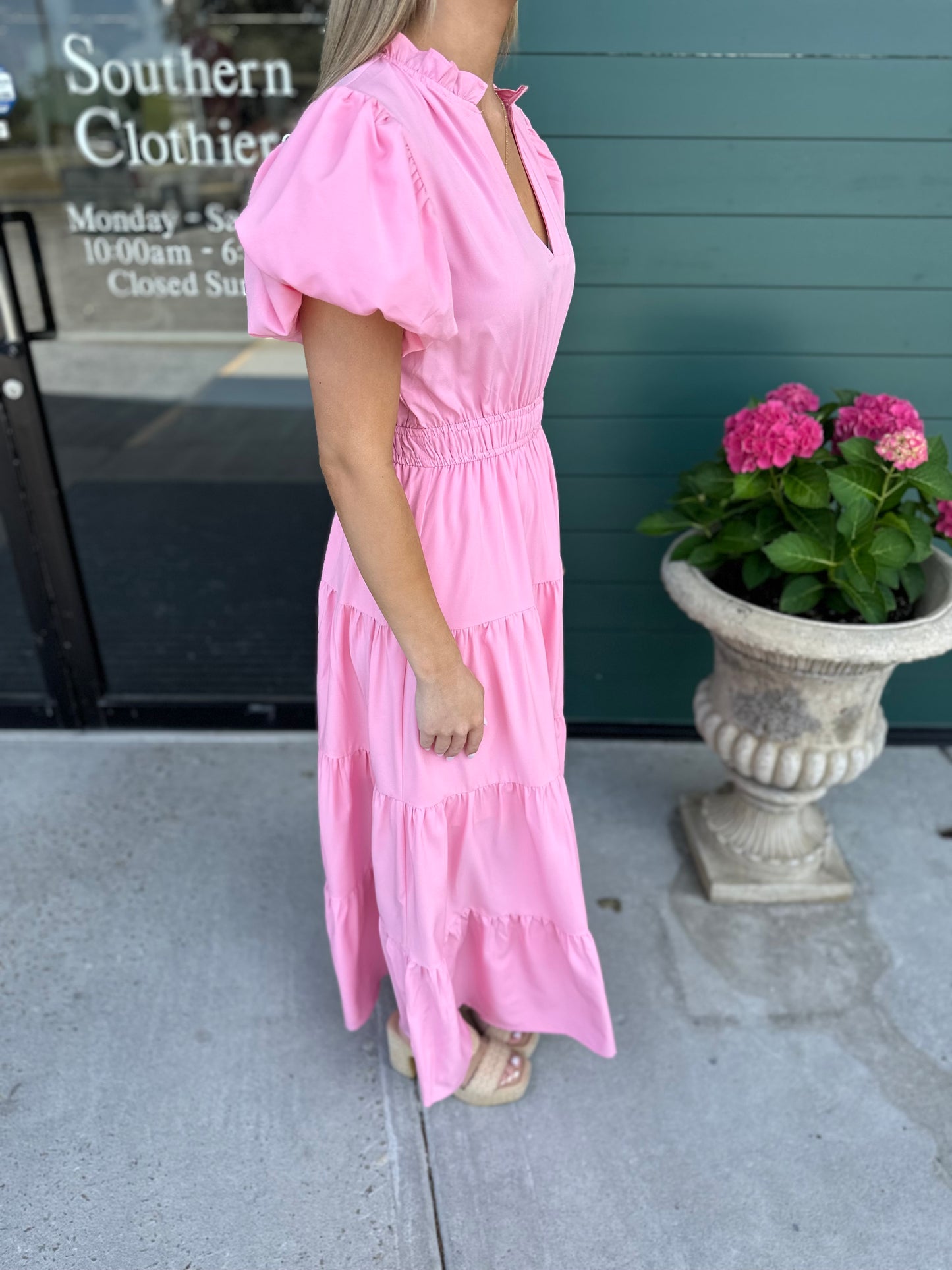 Jade Tiered Puff Sleeve Maxi