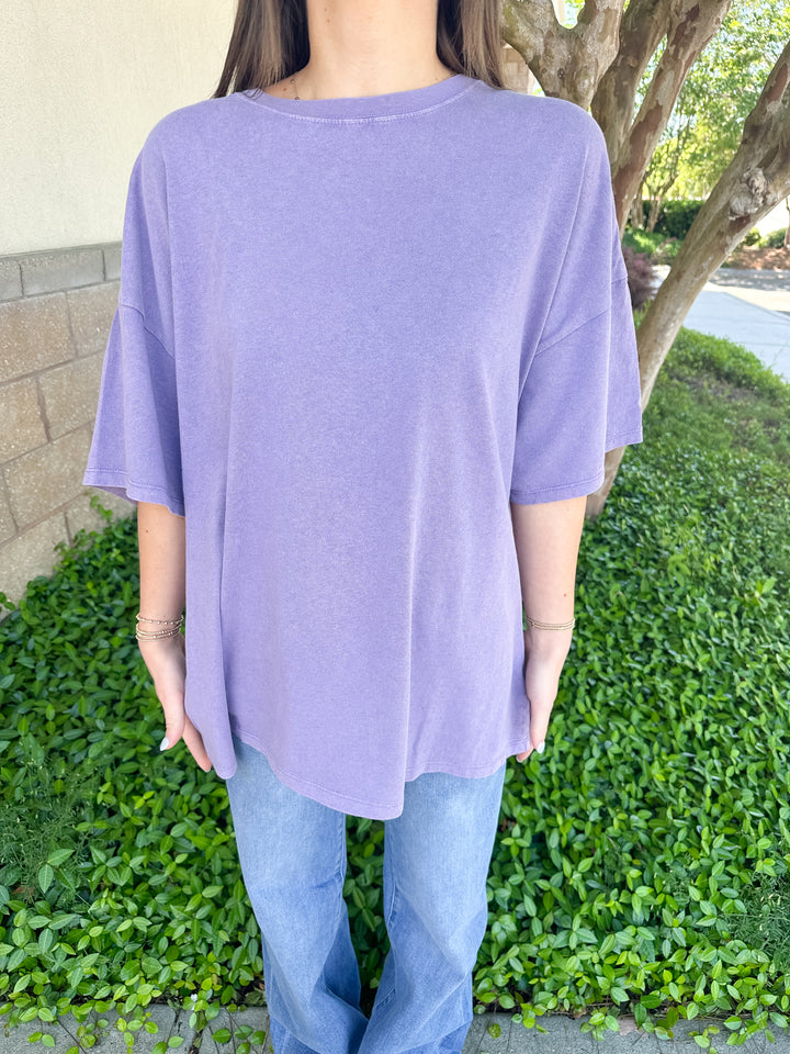 Hana Basic Tee - Dusty Purple