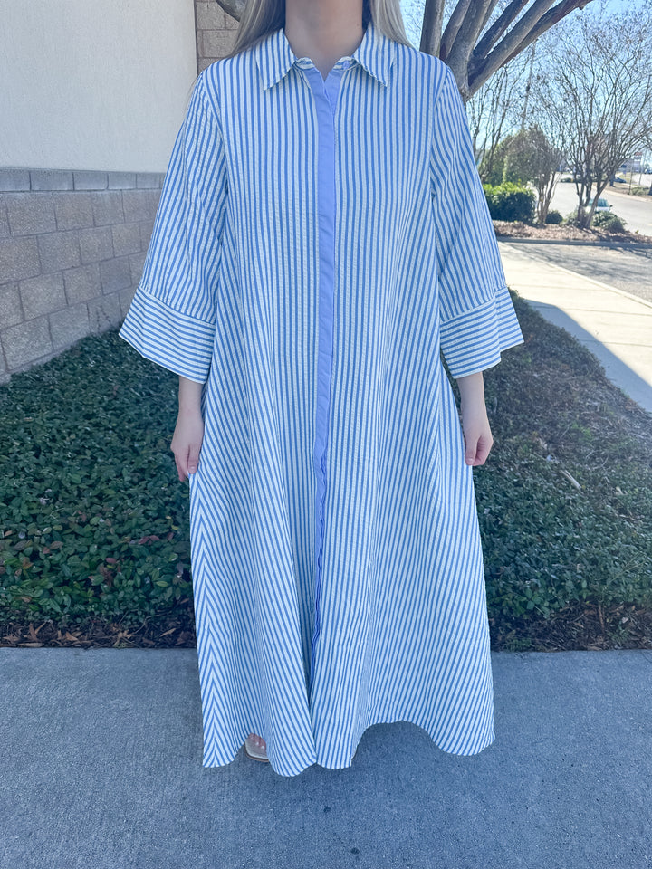 Savannah Stripes Maxi Dress - Blue