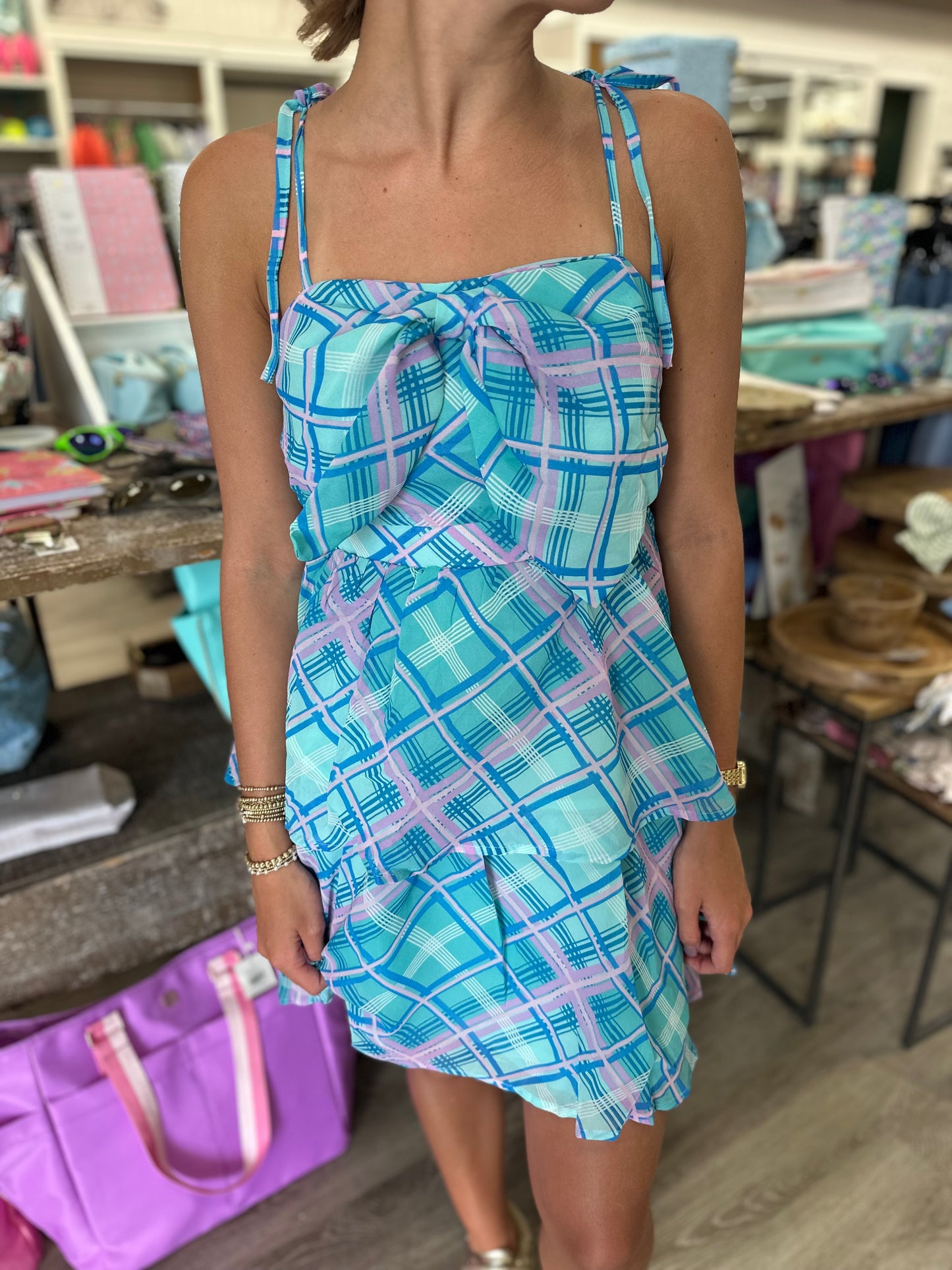 Hallie Bow Mini Dress