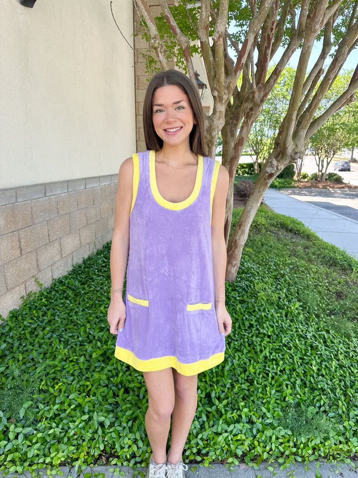 Francine Dress - Purple & Yellow