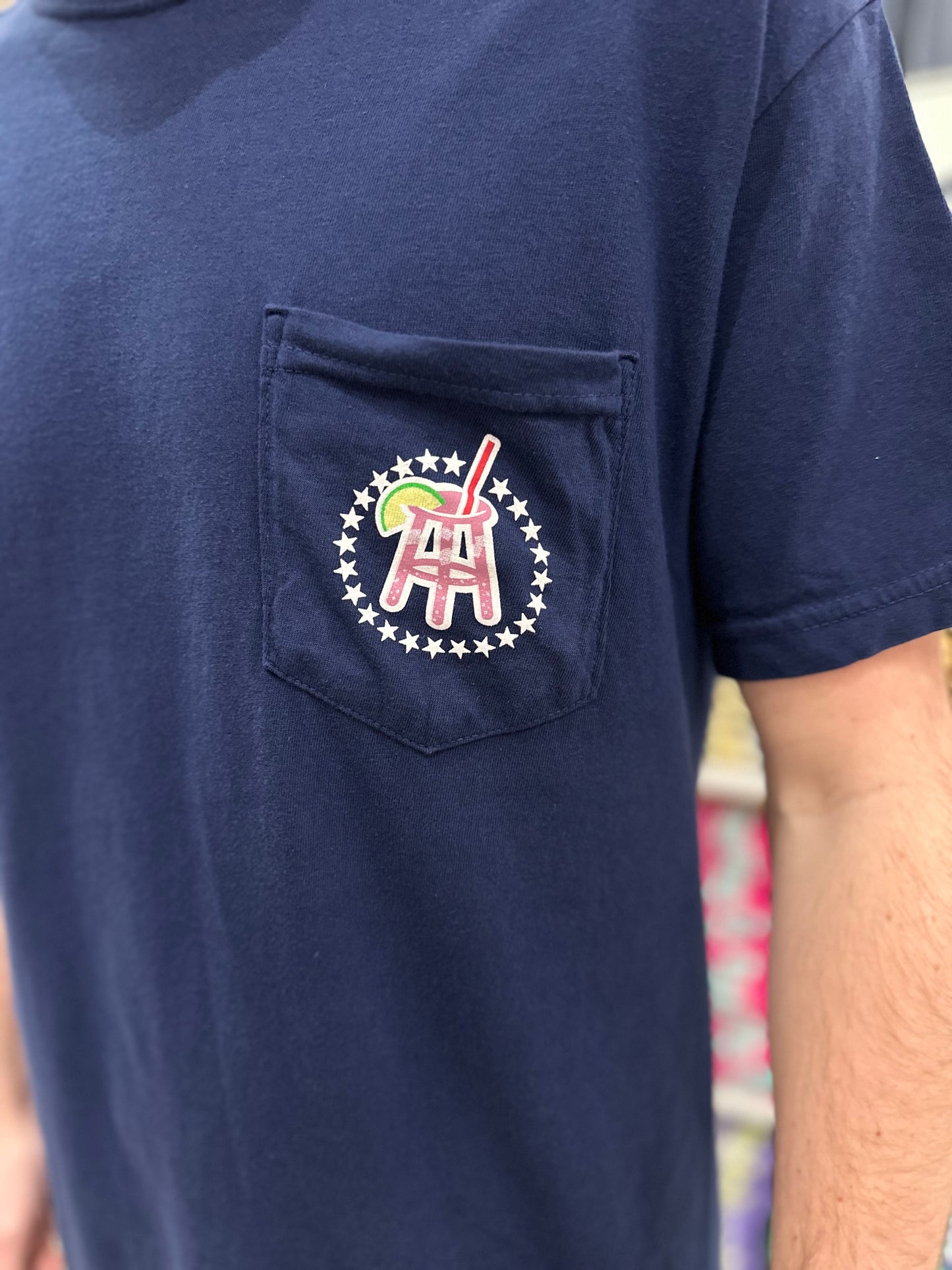 Barstool Sports Morning Transfusion Pocket S/S T-Shirt - Navy