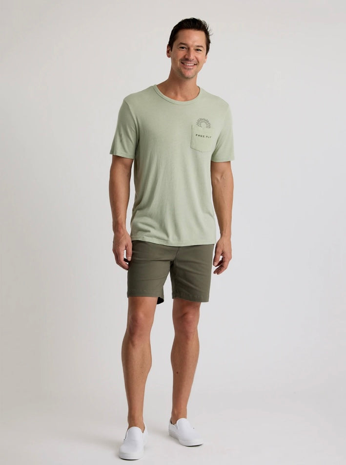 Free Fly Men’s Quiver Pocket Tee - Heather Desert Sage