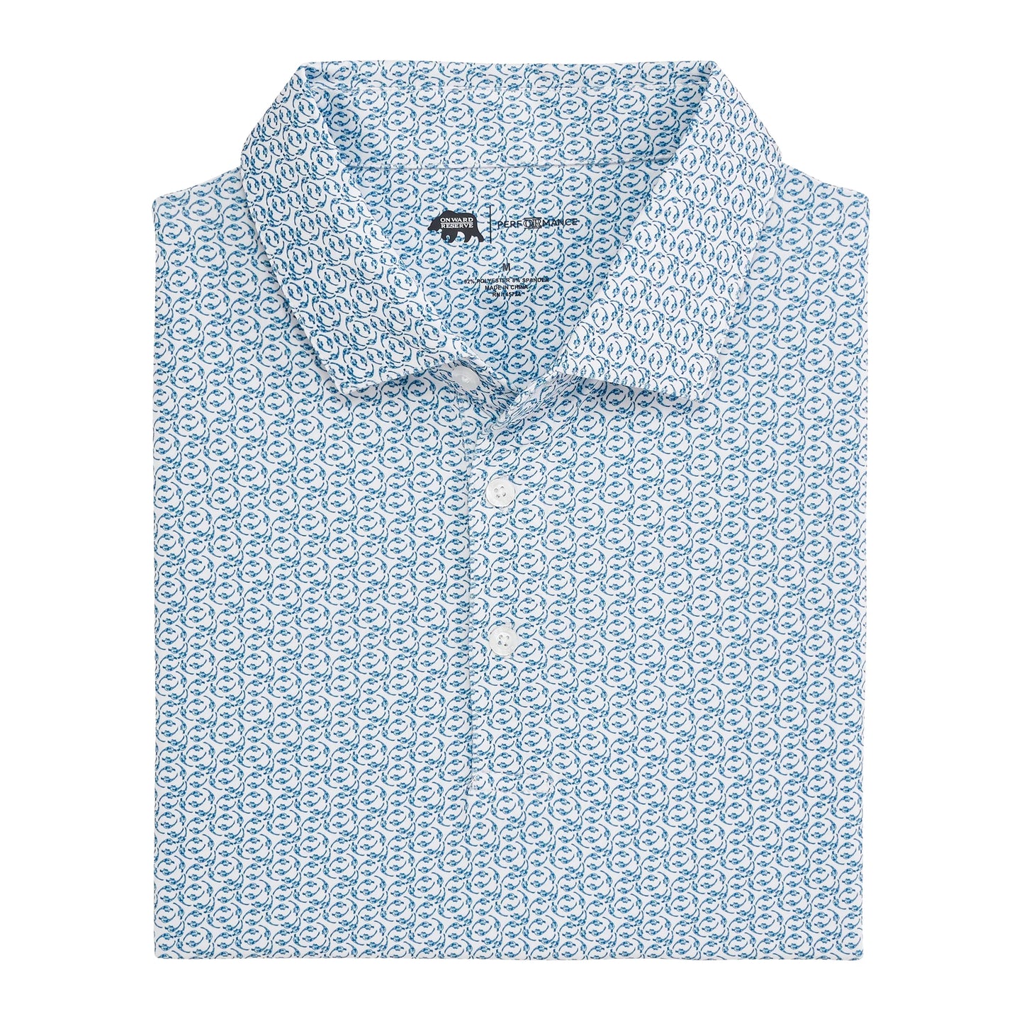 Onward Reserve Bevy Printed Performance Polo - Blue Horizon