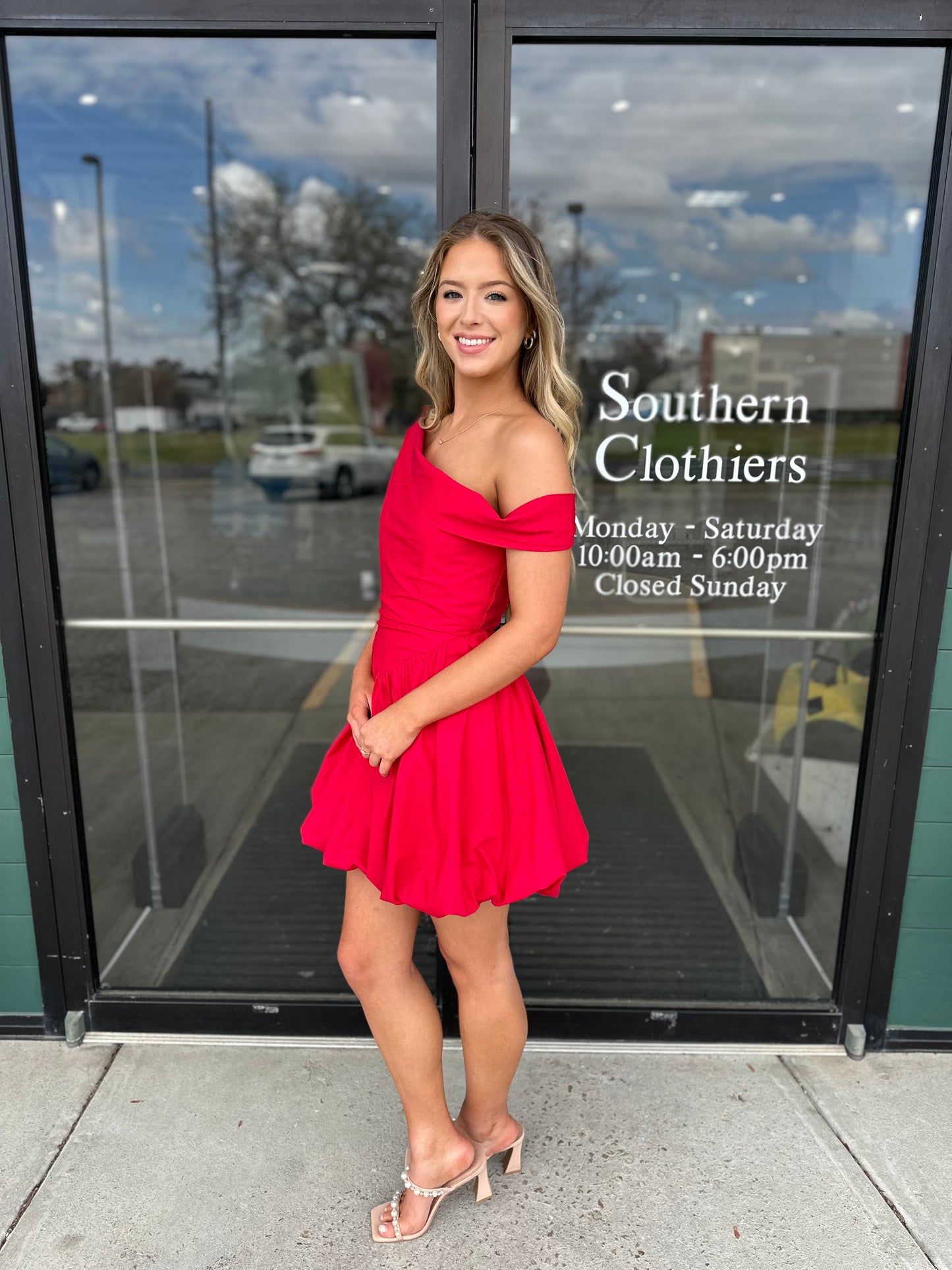 Scarlet Bubble Mini Dress