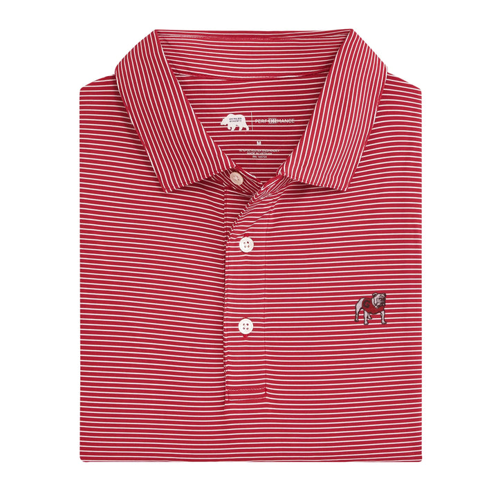 Onward Reserve UGA Birdie Stripe Standing Bulldog Polo - Red/White