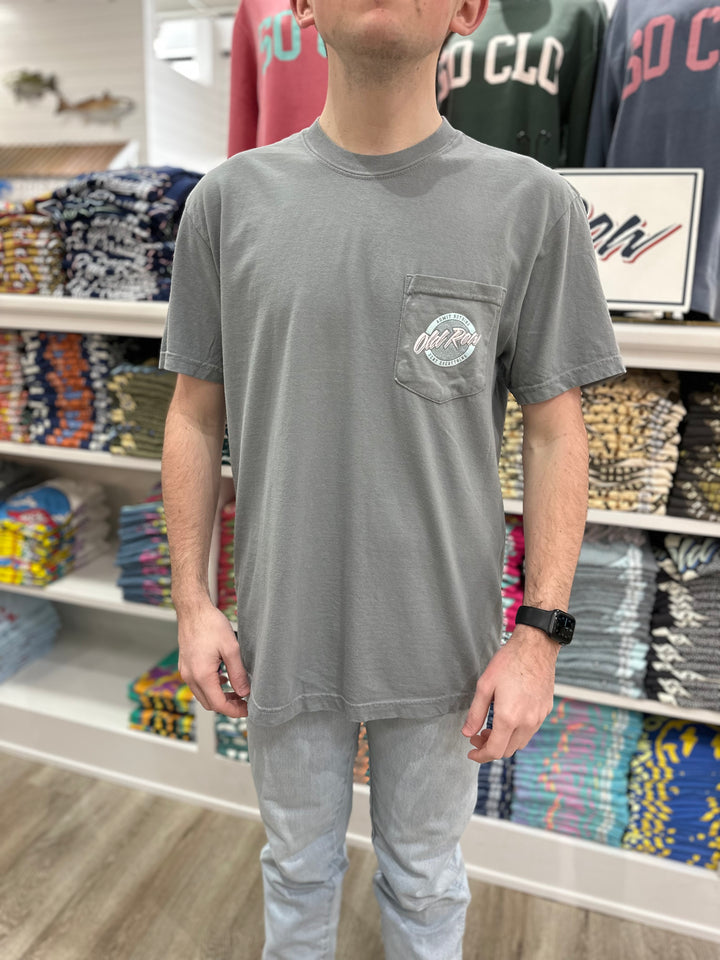 Old Row Circle Logo Pocket S/S T-Shirt - Grey