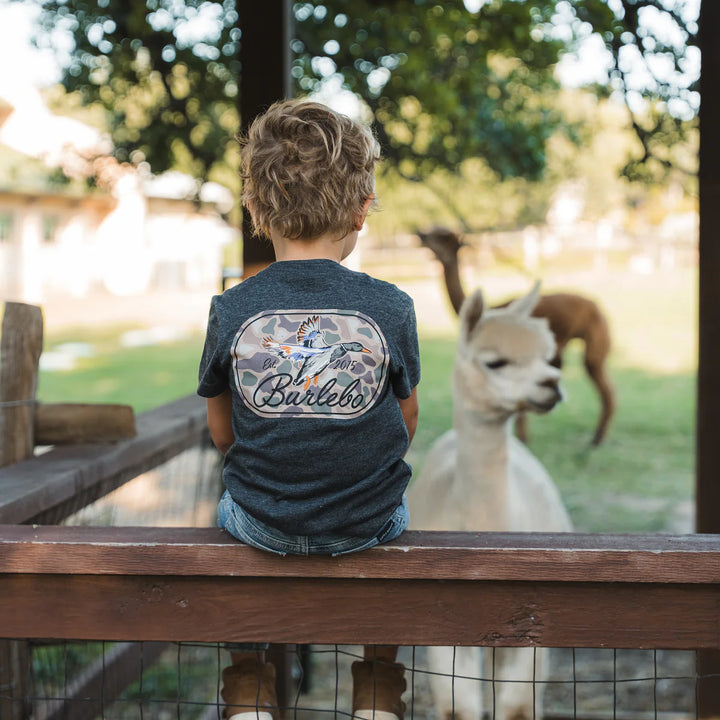 Burlebo Youth Ducks Flying In S/S T-Shirt - Heather Black