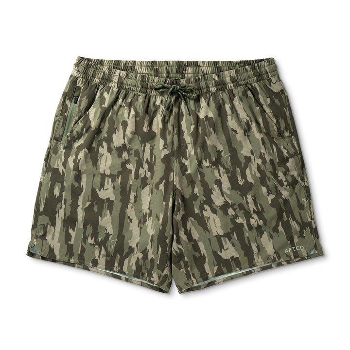 Aftco Men’s Swiftwater Shorts 7” - Olive Current Camo