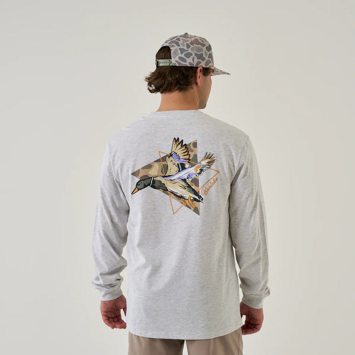 Burlebo Men’s Pintail Triangle Duck L/S T-Shirt - Ash Grey