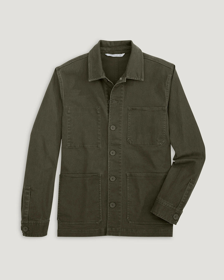 FreeFly Men’s Folly Twill Chore Coat - Dark Forest