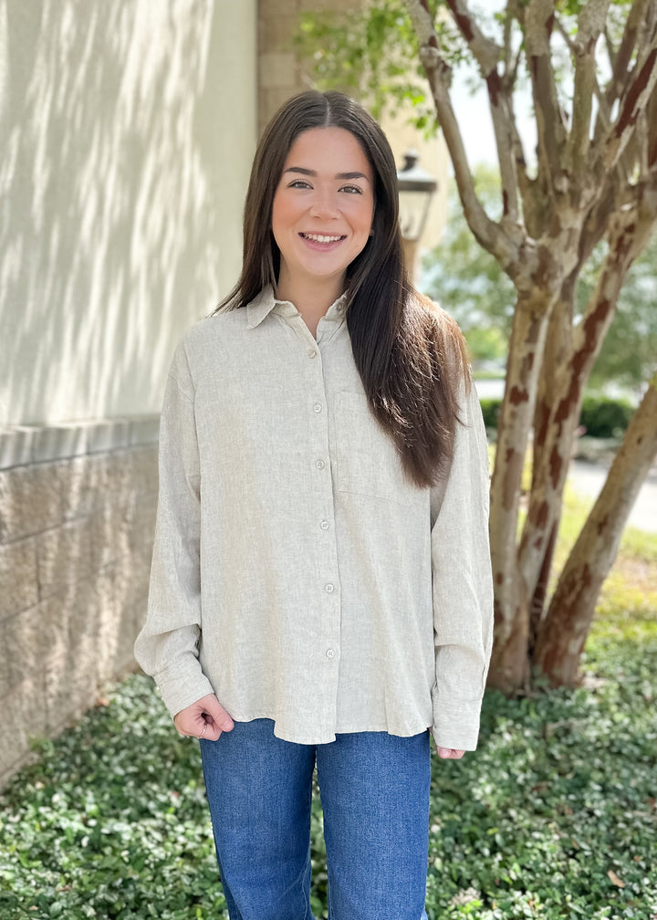 Alfie Button Up Shirt - Flax
