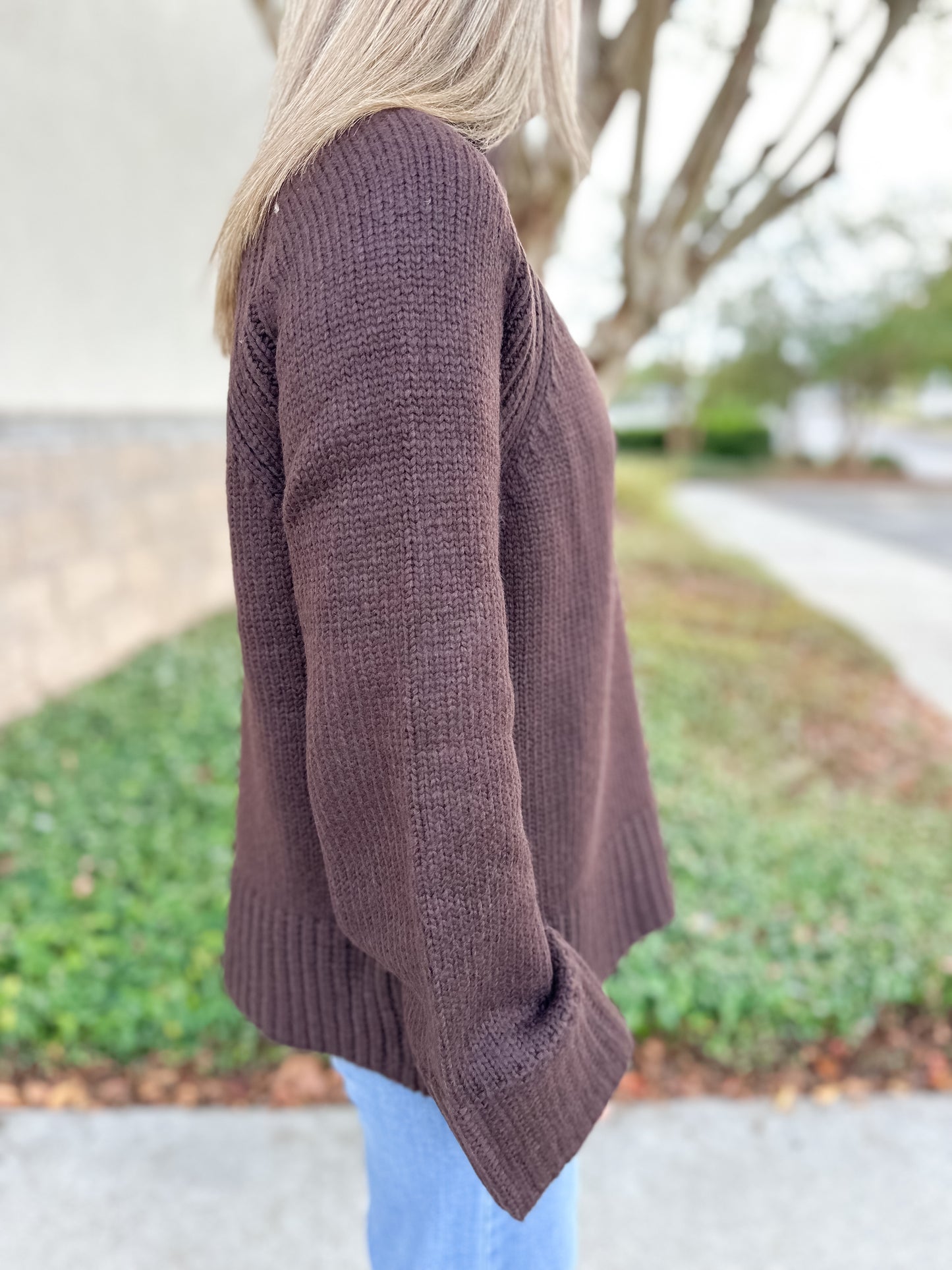 Emerge Funnel Neck Sweater - Chocolate