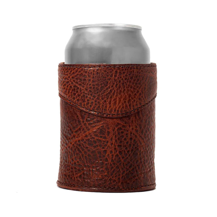 Mission Mercantile Campaign Leather Can Koozie - Whiskey