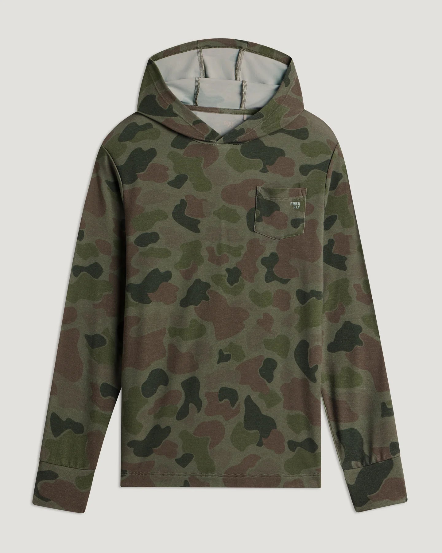 FreeFly Youth Bamboo Shade Hoodie - Vintage Camo Oil Green