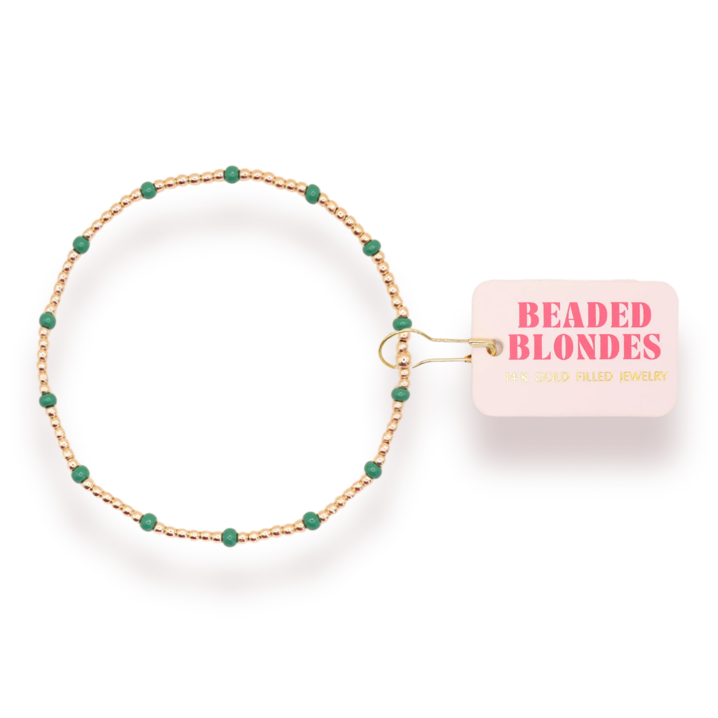 Beaded Blondes Green Dainty Poppi Bracelet