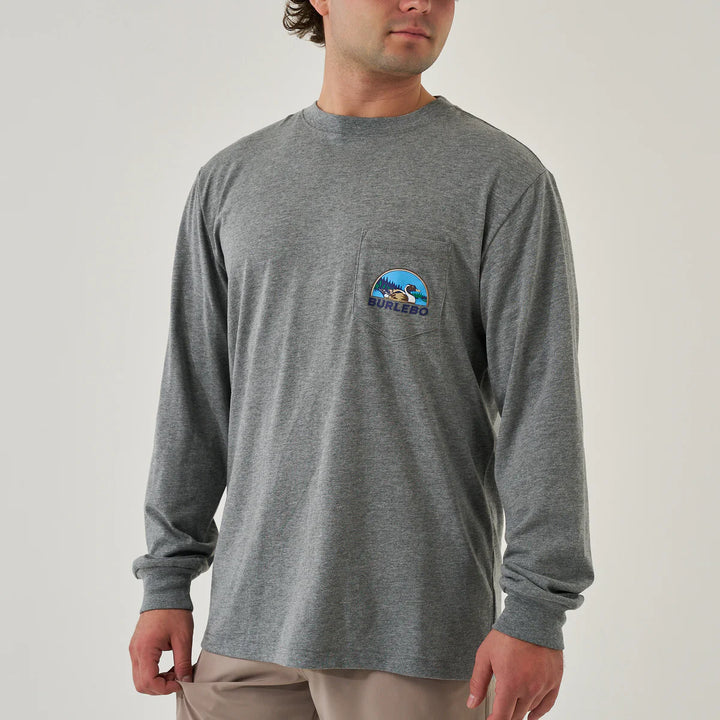 Burlebo Men’s Field Companion L/S T-Shirt - Heather Dark Grey