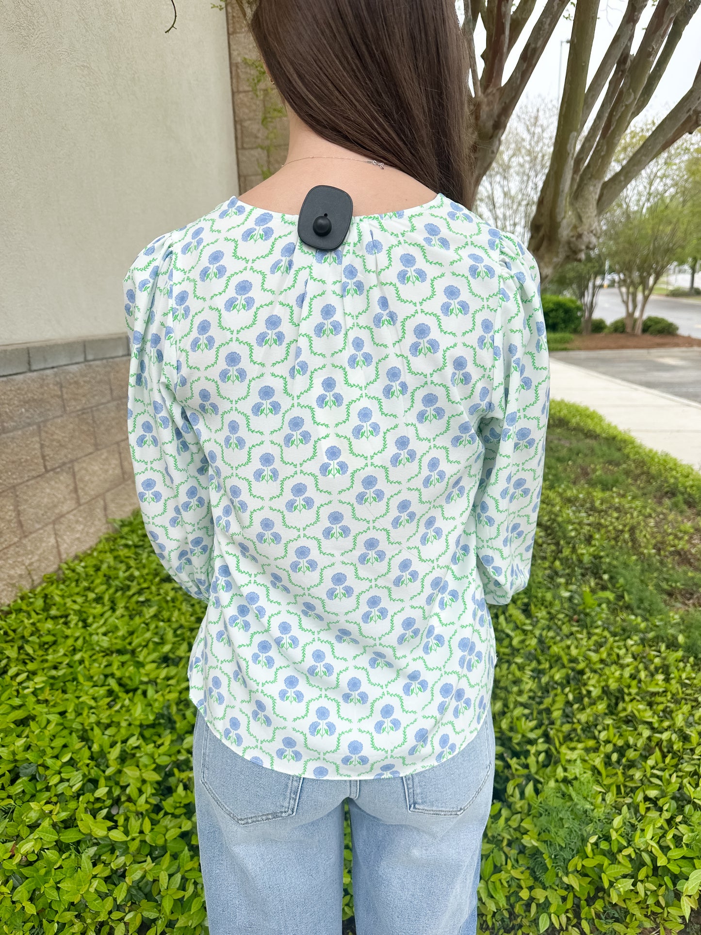 Ashlyn Top - Sweetbriar Lattice Blue