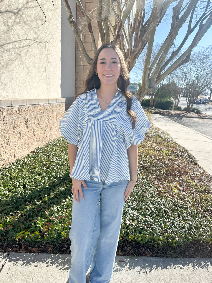 Lynn Striped Top - Blue
